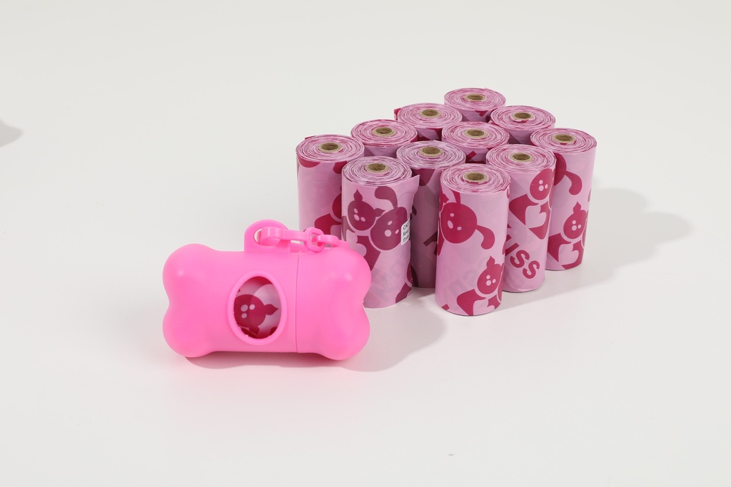 PACK 4 BOLSAS BIODEGRADABLES KUSS + 01 DISPENSADOR KUSS
