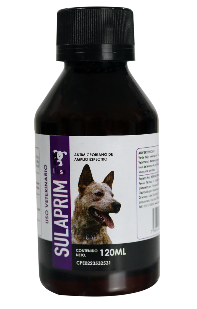 SULAPRIM x 120ml (SULFADIMETOXINA + TRIMETOPRIM MASCOTAS ) 
